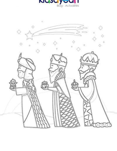 Coloriage Epiphanie 3 mages