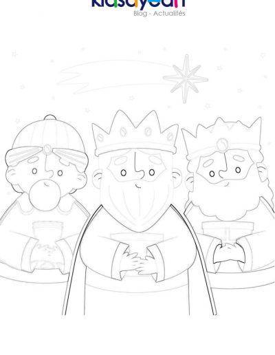 Coloriage Epiphanie 3 mages