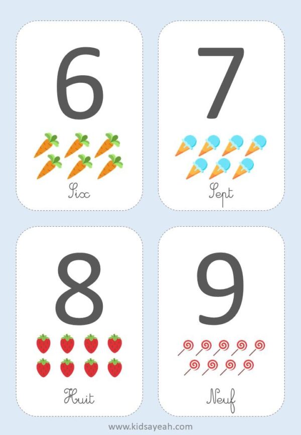 Cartes d’apprentissage de l’alphabet et des chiffres - 9