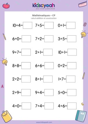 exercices maths cp 0-10