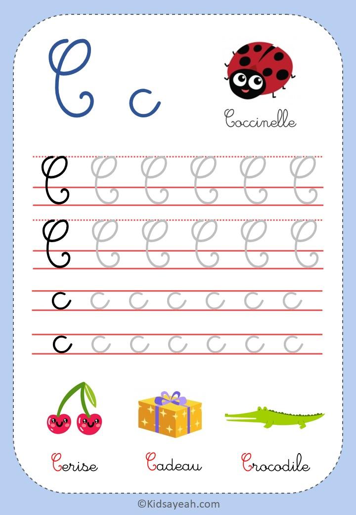 Apprendre à écrire la lettre C cursive