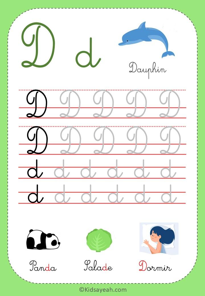 apprendre à écrire la lettre D