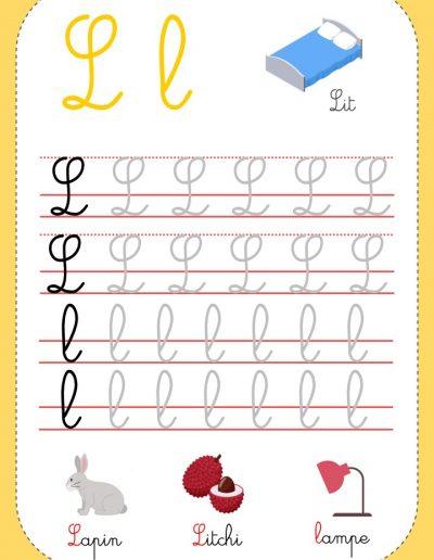 apprendre à écrire la lettre L