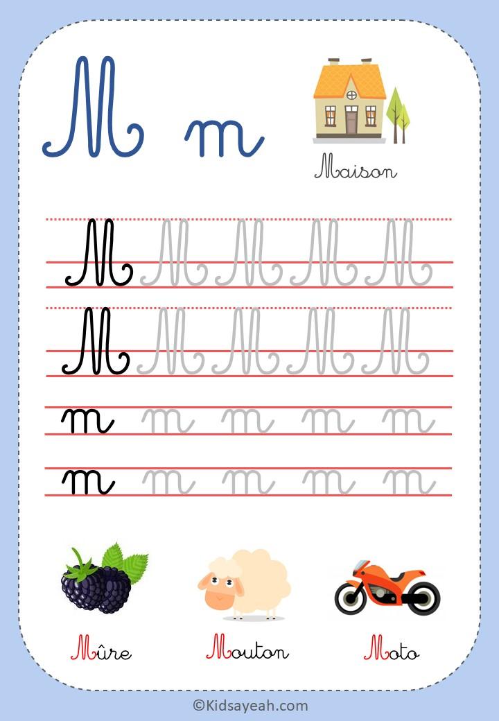 apprendre à écrire la lettre M