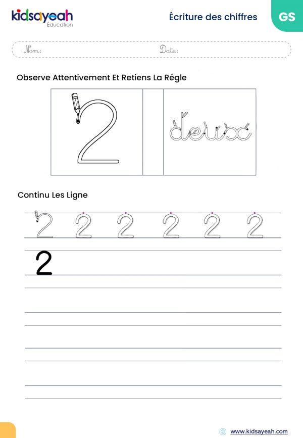 Fichier d'apprentissage ludique : écrire les nombres de 1 à 10 pour les  enfants de MS/GS