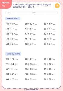 Additionner en ligne 2 nombres compris entre 0 et 100 - Kidsayeah Éducation