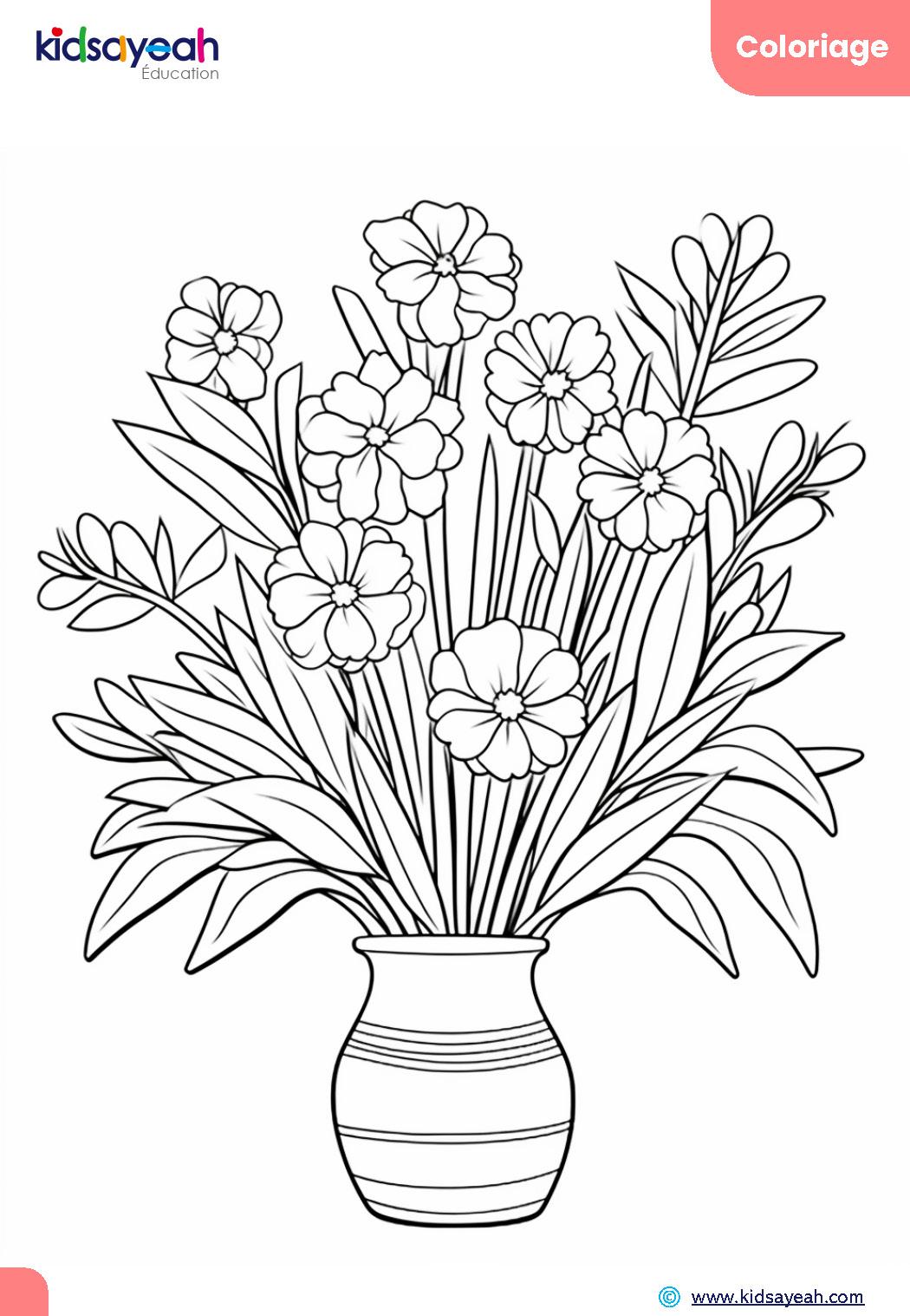 Coloriage de fleurs et jardins pour enfant
