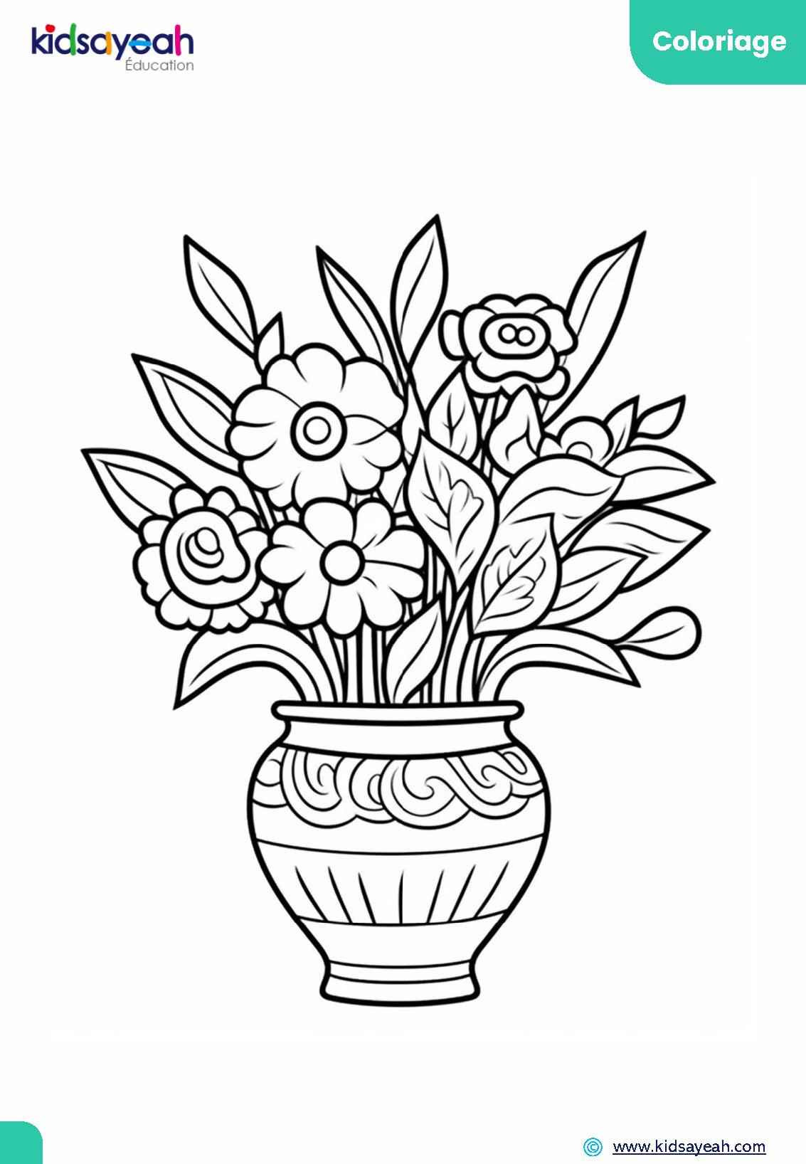 Coloriage de fleurs et jardins pour enfant
