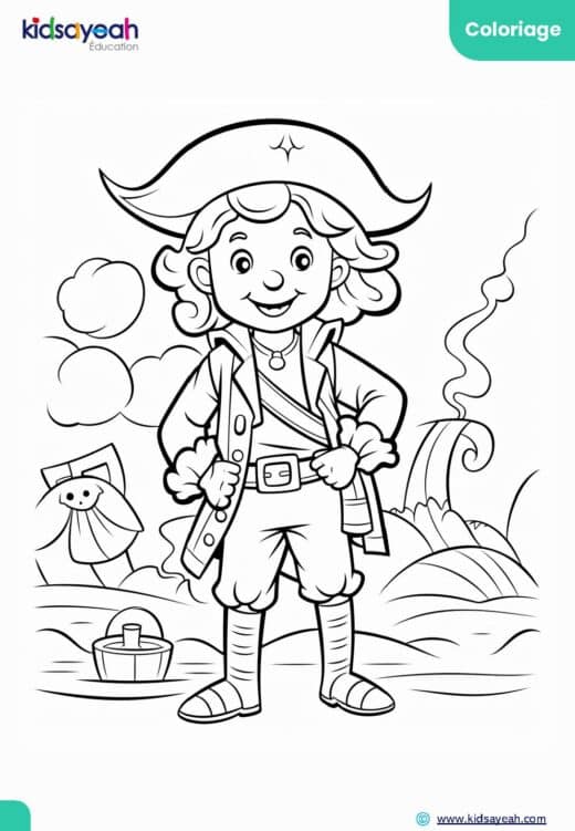 coloriage pirate facile à imprimer - coloriage de pirate