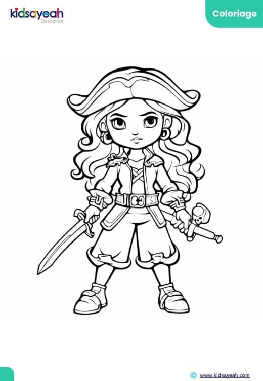 coloriage pirate fille - coloriage de pirate fille