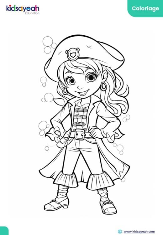 coloriage pirate fille à imprimer - coloriage de pirate fille
