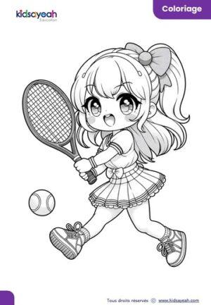 coloriage-fille-manga-jouant-au-tennis