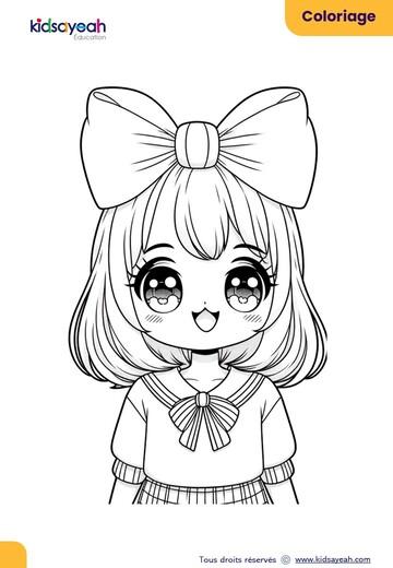 coloriage-manga-fille-avec-noeud-papillon-et-uniforme-scolaire