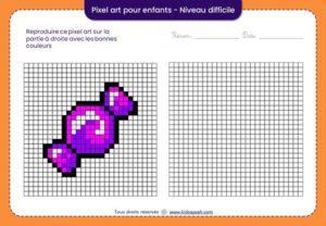 pixel art facile pour enfants-bonbon