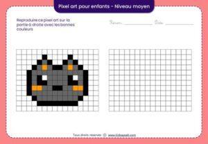 pixel art facile pour enfants-chat