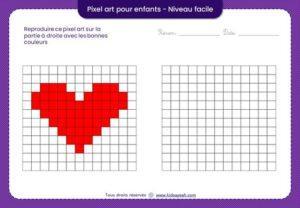 pixel art facile pour enfants-coeur