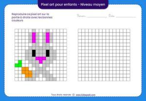 pixel art facile pour enfants-lapin