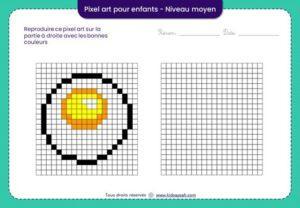 pixel art facile pour enfants-œuf au plat