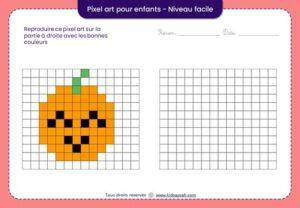 pixel art facile pour enfants-orange