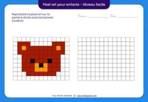 pixel art facile pour enfants-ours