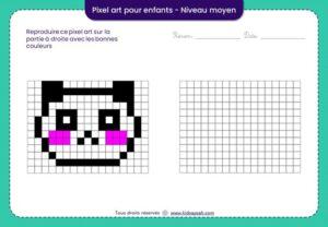 pixel art facile pour enfants-panda