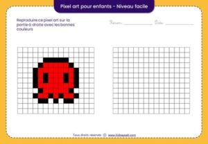 pixel art facile pour enfants-poulpe