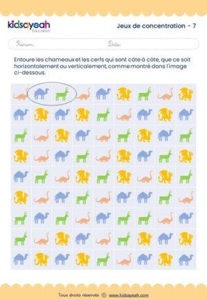 Jeux de concentration - Animaux à associer