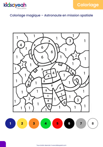 coloriage magique astronaute