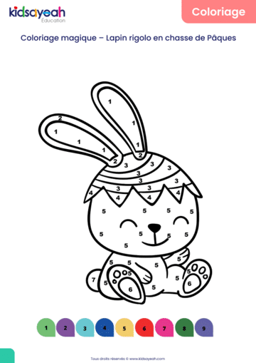 coloriage magique lapin Pâques