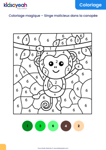 coloriage magique singe