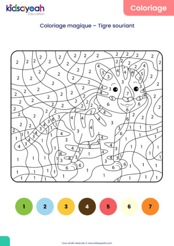 coloriage magique tigre