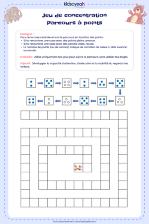jeu fonctions exécutives enfant - Exercices attention pour enfant