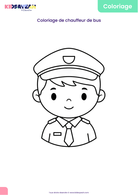Coloriage de chauffeur de bus à imprimer