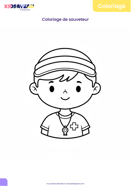 Coloriage de sauveteur à imprimer