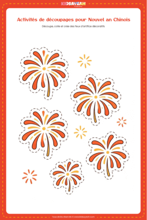 Activité découpage feux d'artifice enfant
