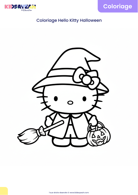 Coloriage Hello Kitty Halloween pour enfants