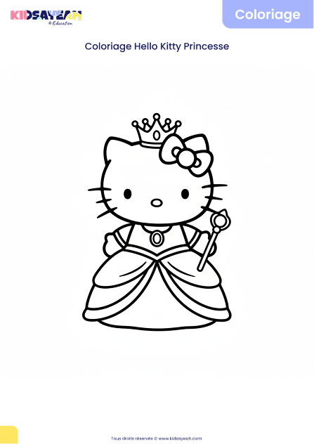 coloriage hello kitty princesse à imprimer