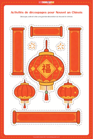 Découpage décoration murale Nouvel An chinois