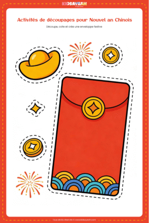 Découpage enveloppe festive chinoise