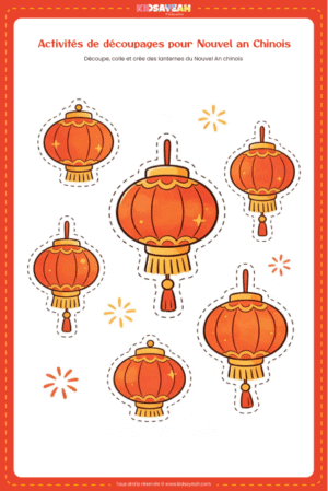 Découpage lanternes chinoises à imprimer