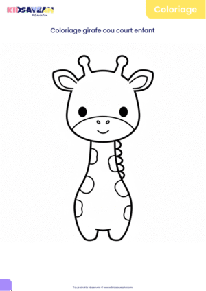 Coloriage girafe cou court enfant
