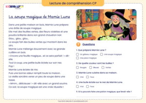 Petite histoire CP lecture compréhension