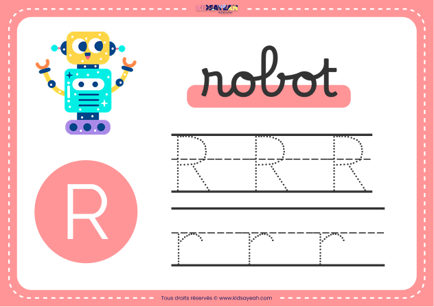 carte alphabet maternelle lettre R à imprimer