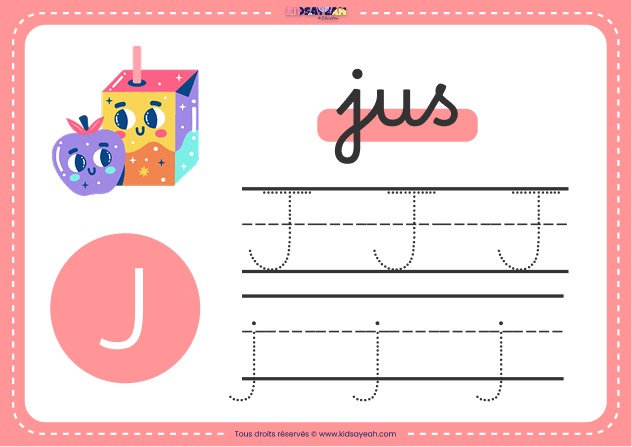 carte alphabet maternelle lettre J à imprimer