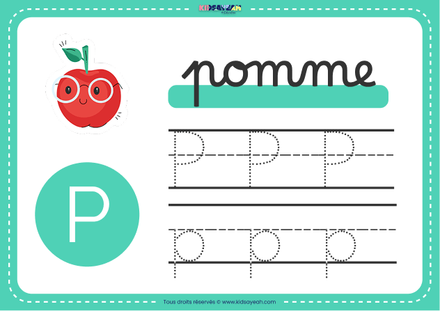 carte alphabet maternelle lettre P à imprimer