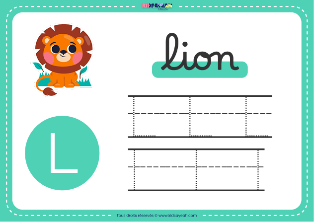 carte alphabet maternelle lettre L à imprimer
