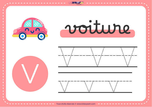 carte alphabet maternelle lettre V à imprimer