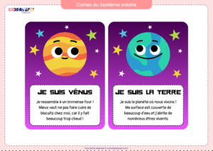 cartes de Vénus et de la Terre à imprimer