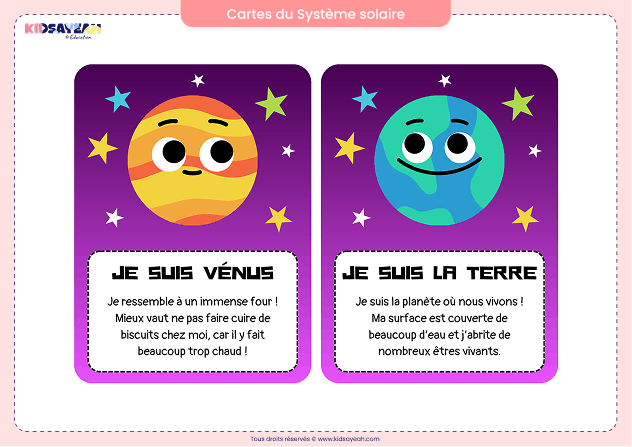 cartes de Vénus et de la Terre à imprimer