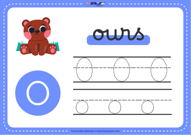 carte alphabet maternelle lettre O à imprimer